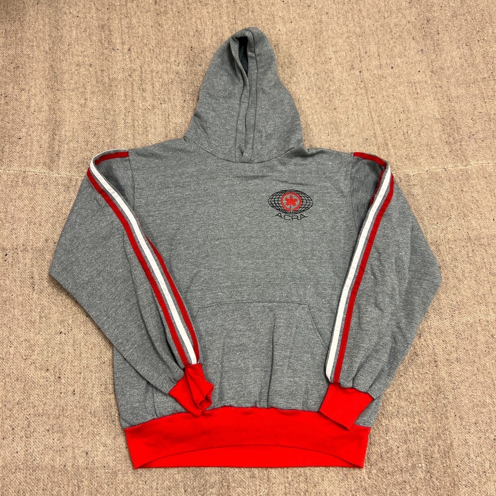 Vintage‎ Air Canada Hoodie Mens Medium Gray 1980s
